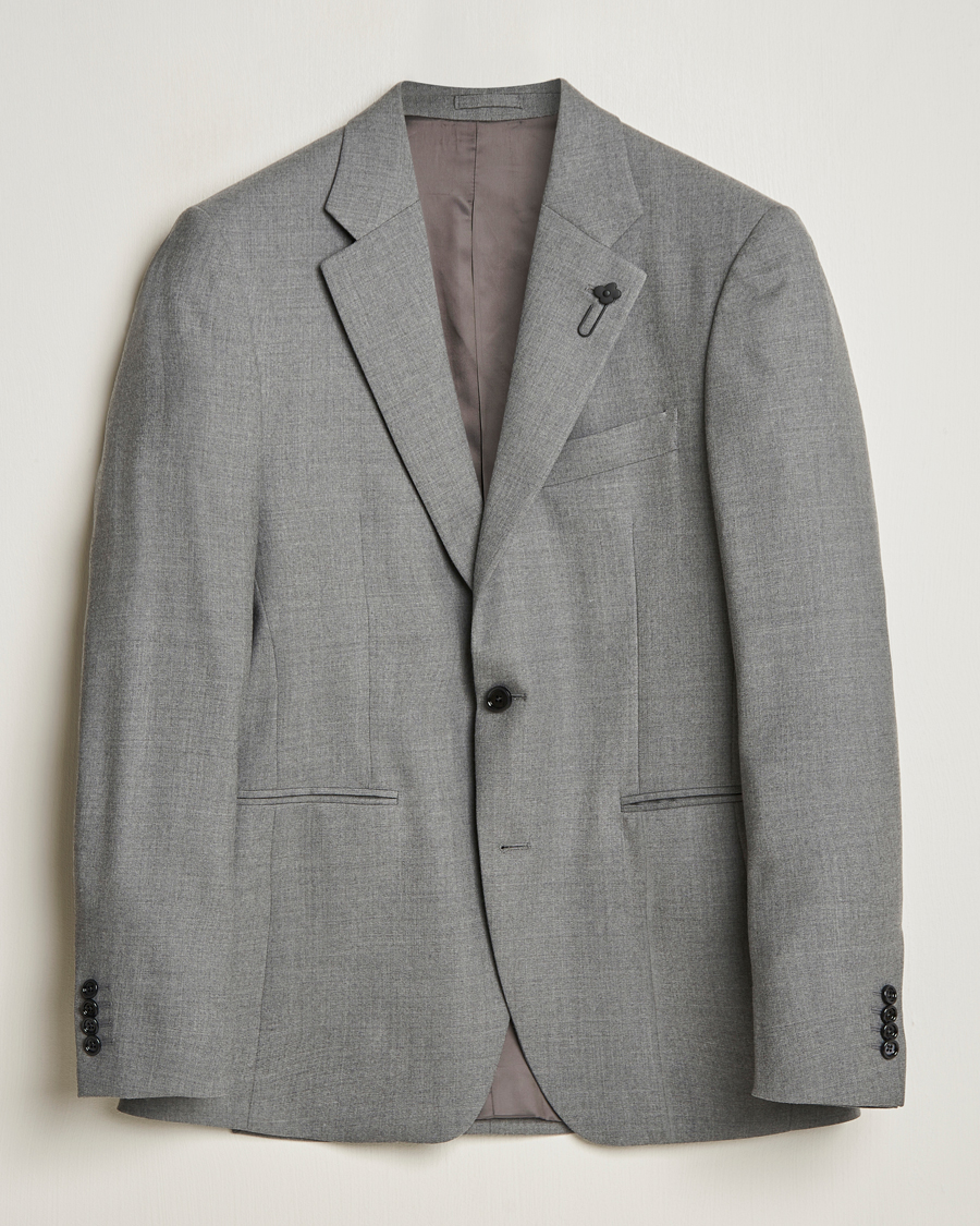 Herren | Sakkos | Lardini | Wool Flannel Blazer Light Grey