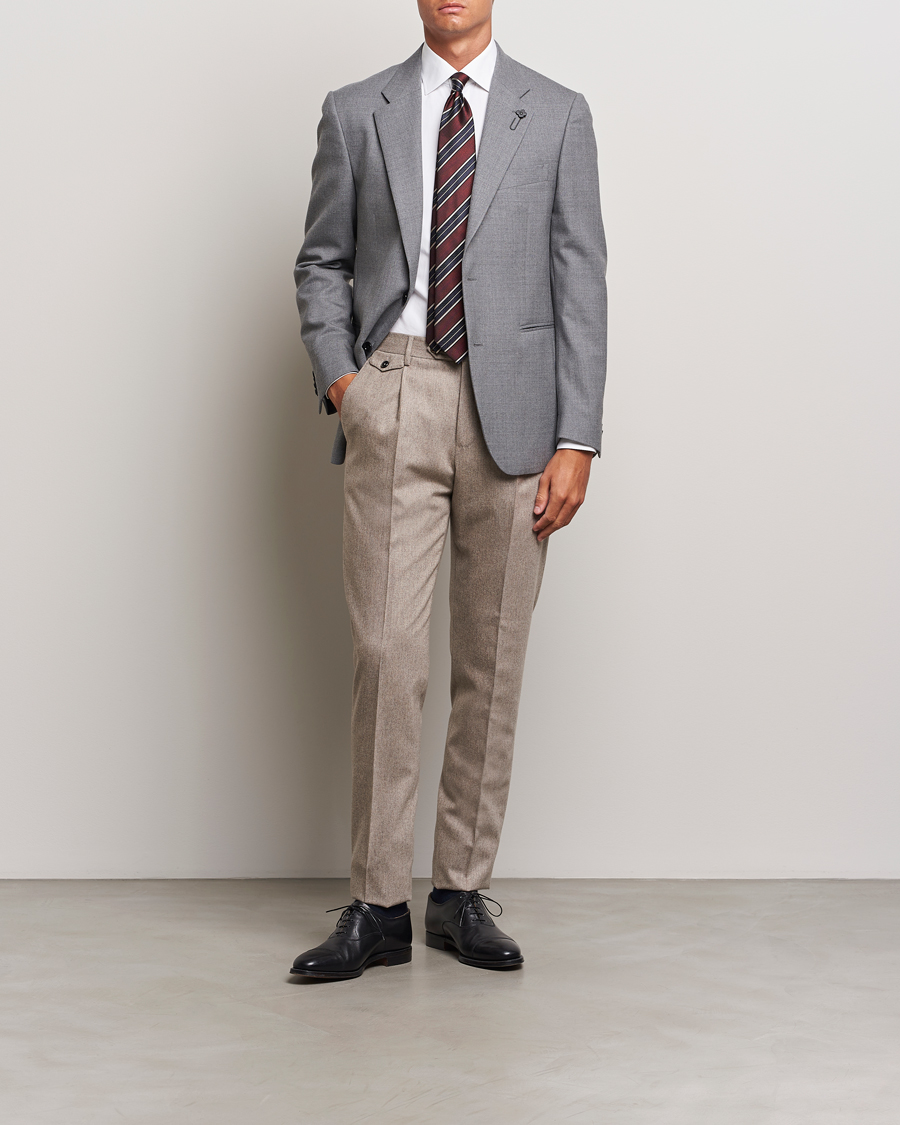Herren | Sakkos | Lardini | Wool Flannel Blazer Light Grey