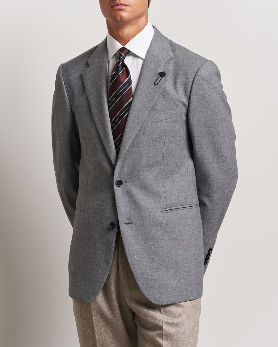 Herren | Sakkos | Lardini | Wool Flannel Blazer Light Grey