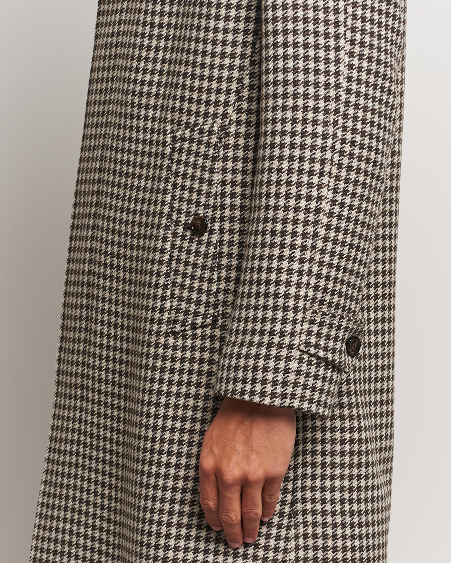 Herren | Jacken | Lardini | Houndstooth Wool/Cashmere Coat Brown