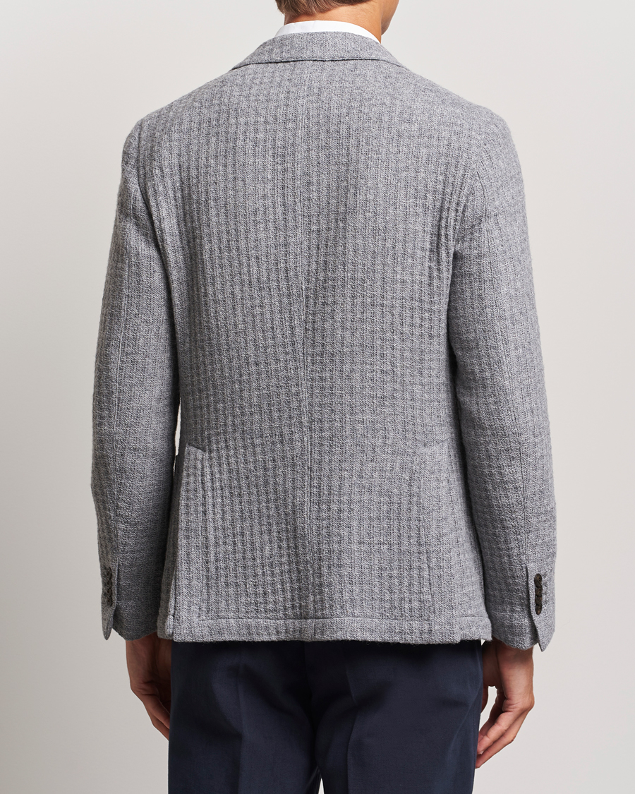 Herren | Sakkos | L.B.M. 1911 | Knitted Punto Wool Structure Blazer Grey
