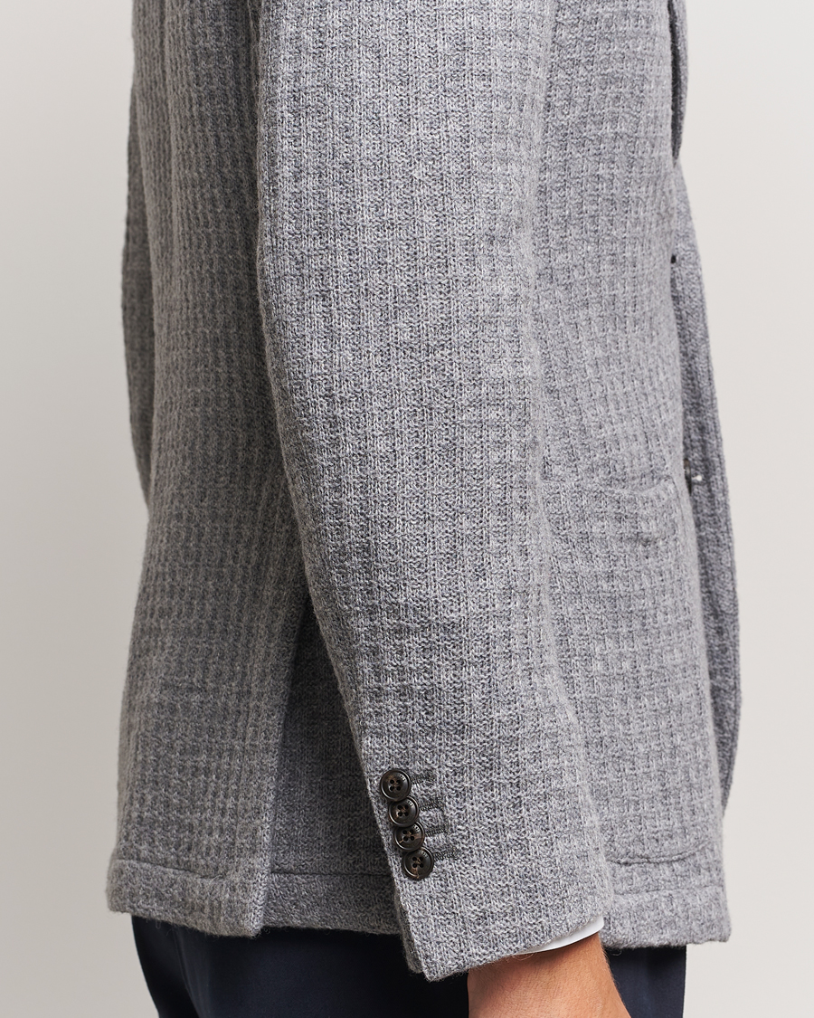 Herren | Sakkos | L.B.M. 1911 | Knitted Punto Wool Structure Blazer Grey