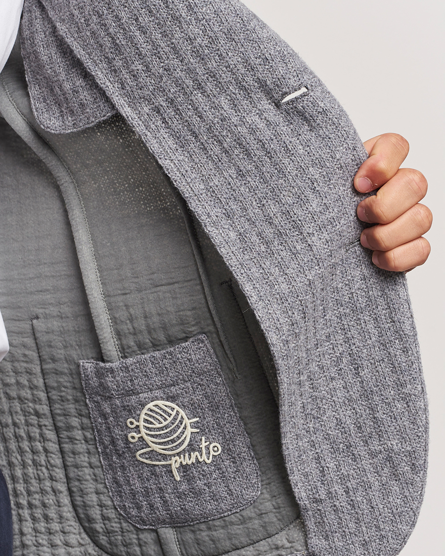 Herren | Sakkos | L.B.M. 1911 | Knitted Punto Wool Structure Blazer Grey