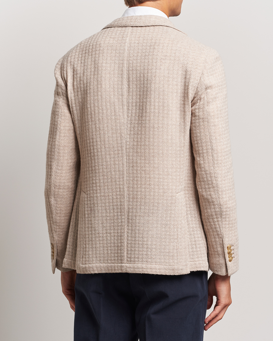 Herren | Sakkos | L.B.M. 1911 | Knitted Punto Wool Structure Blazer Camel