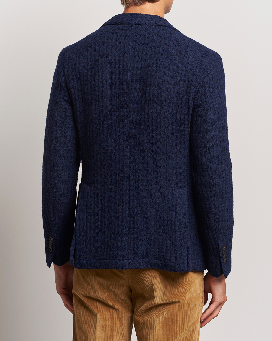 Herren | Sakkos | L.B.M. 1911 | Knitted Punto Wool Structure Blazer Navy