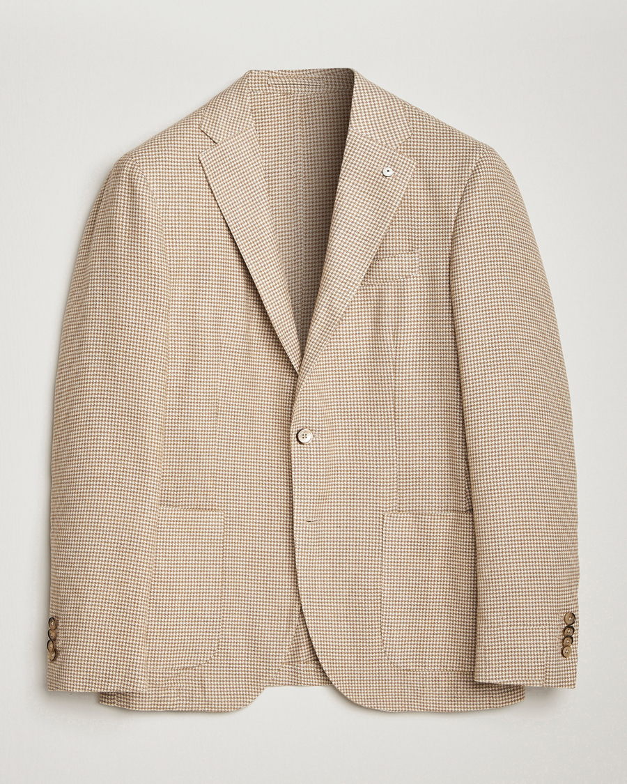 Herren | Sakkos | L.B.M. 1911 | Jack Regular Houndstooth Blazer Beige