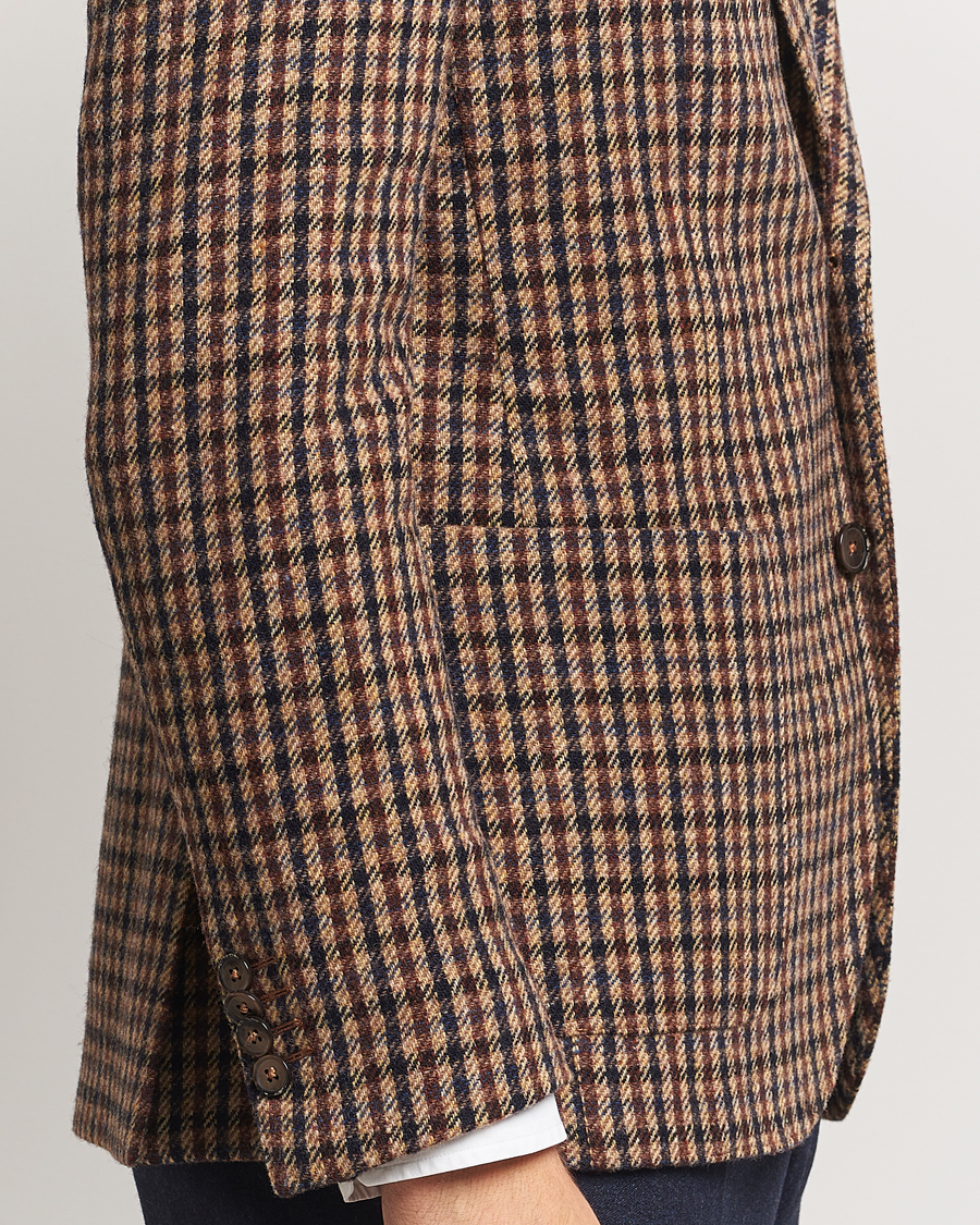 Herren | Sakkos | L.B.M. 1911 | Jack Regular Small Check Wool Blazer Brown