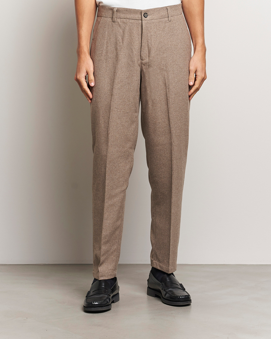 Herren | Hosen | LES DEUX | Como Reg Wool Pants Desert Taupe Melange