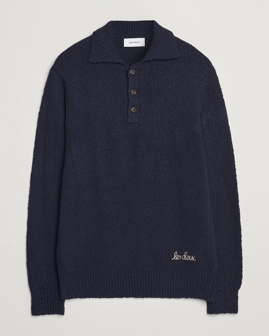 Herren | Pullover | LES DEUX | Errol Cotton Rugby Knit Dark Navy