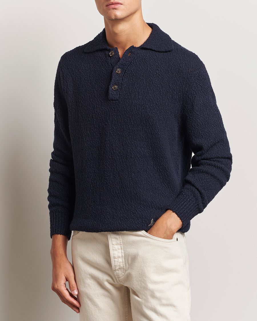 Herren | Pullover | LES DEUX | Errol Cotton Rugby Knit Dark Navy