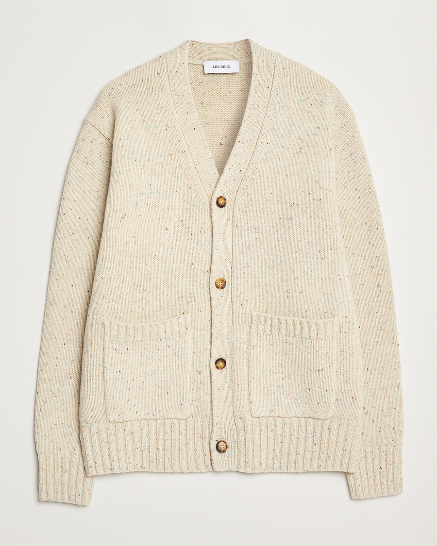 Herren | Pullover | LES DEUX | Gary Fleck Wool Cardigan Light Sand