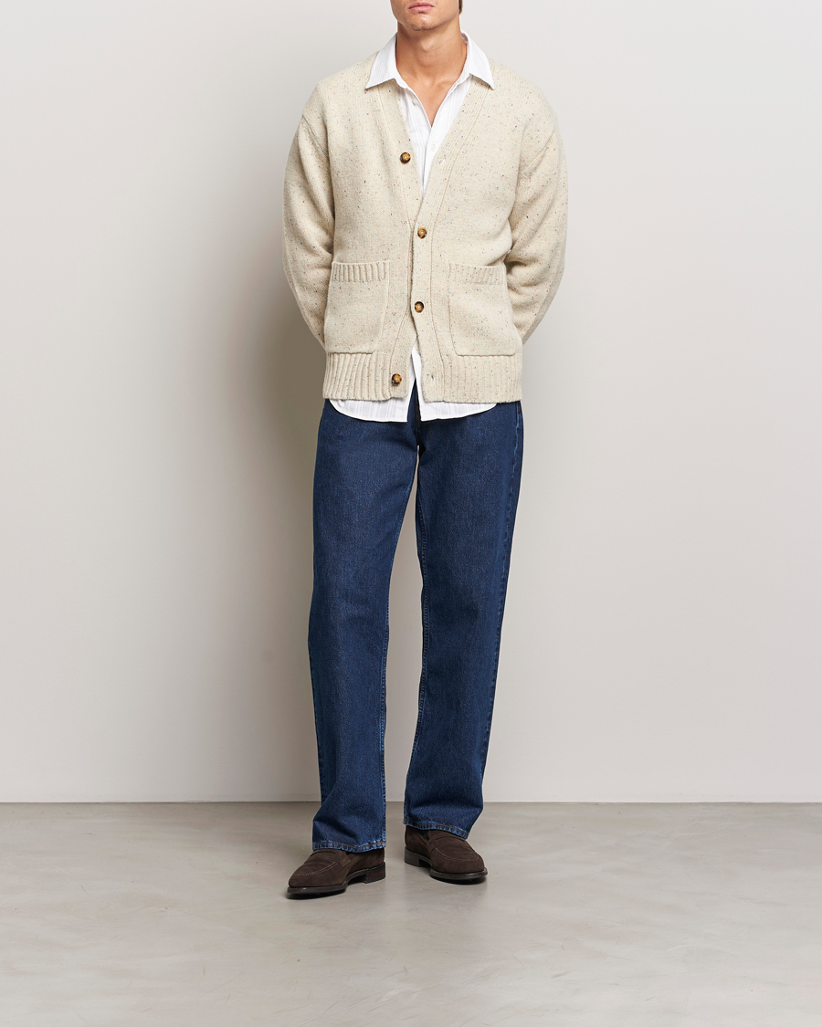 Herren | Pullover | LES DEUX | Gary Fleck Wool Cardigan Light Sand