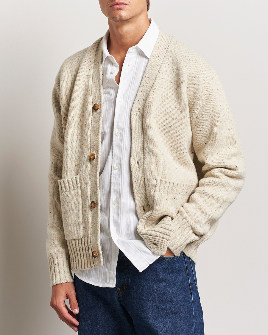 Herren | Pullover | LES DEUX | Gary Fleck Wool Cardigan Light Sand