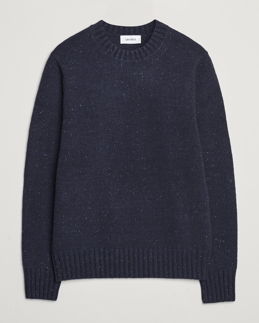 Herren | Pullover | LES DEUX | Gary Fleck Wool Roundneck Dark Navy