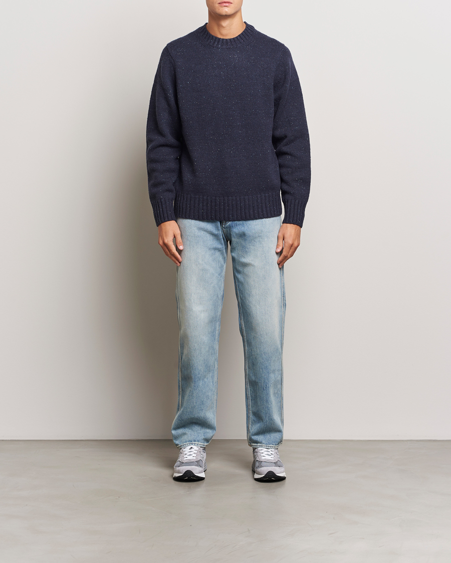 Herren | Pullover | LES DEUX | Gary Fleck Wool Roundneck Dark Navy