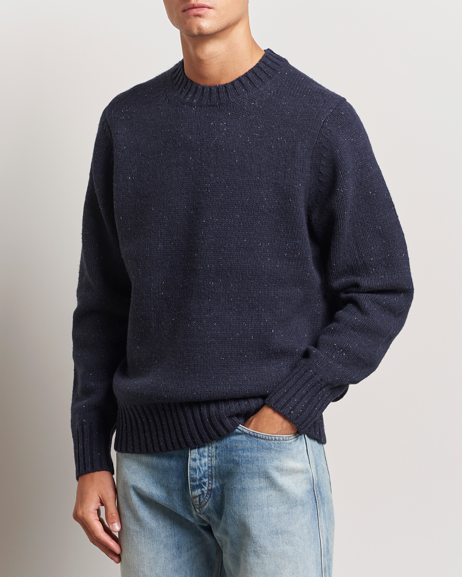 Herren | Pullover | LES DEUX | Gary Fleck Wool Roundneck Dark Navy