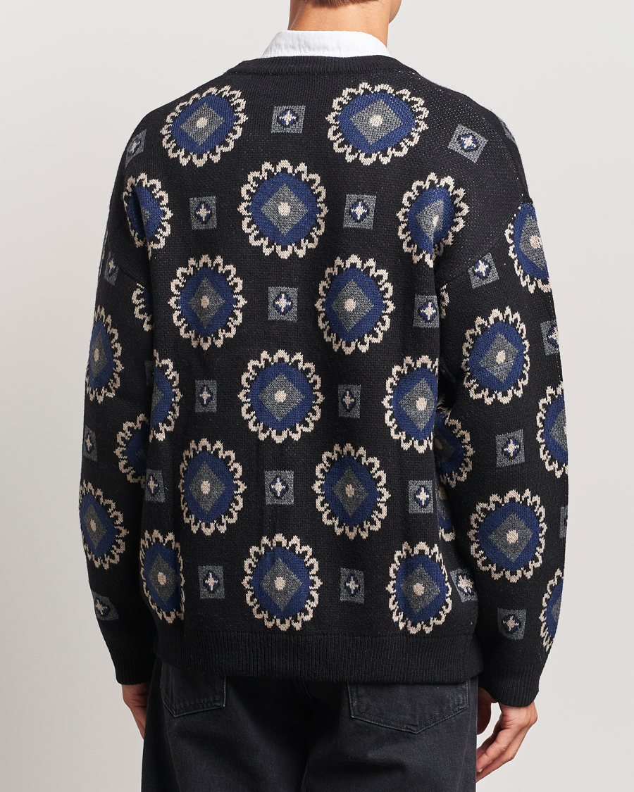 Herren | Pullover | LES DEUX | Aro Paisley Cardigan Black/Blueprint