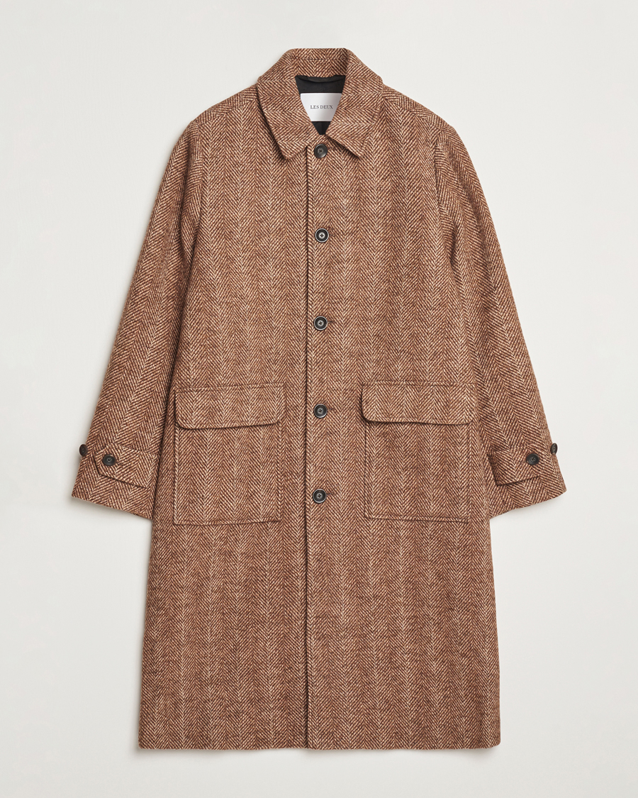 Herren | Jacken | LES DEUX | Maximilian Herringbone Coat Coffe Brown