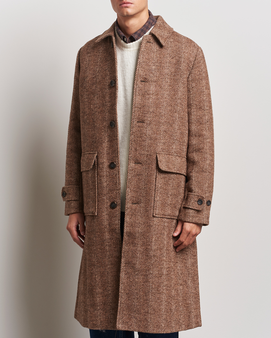 Herren | Jacken | LES DEUX | Maximilian Herringbone Coat Coffe Brown