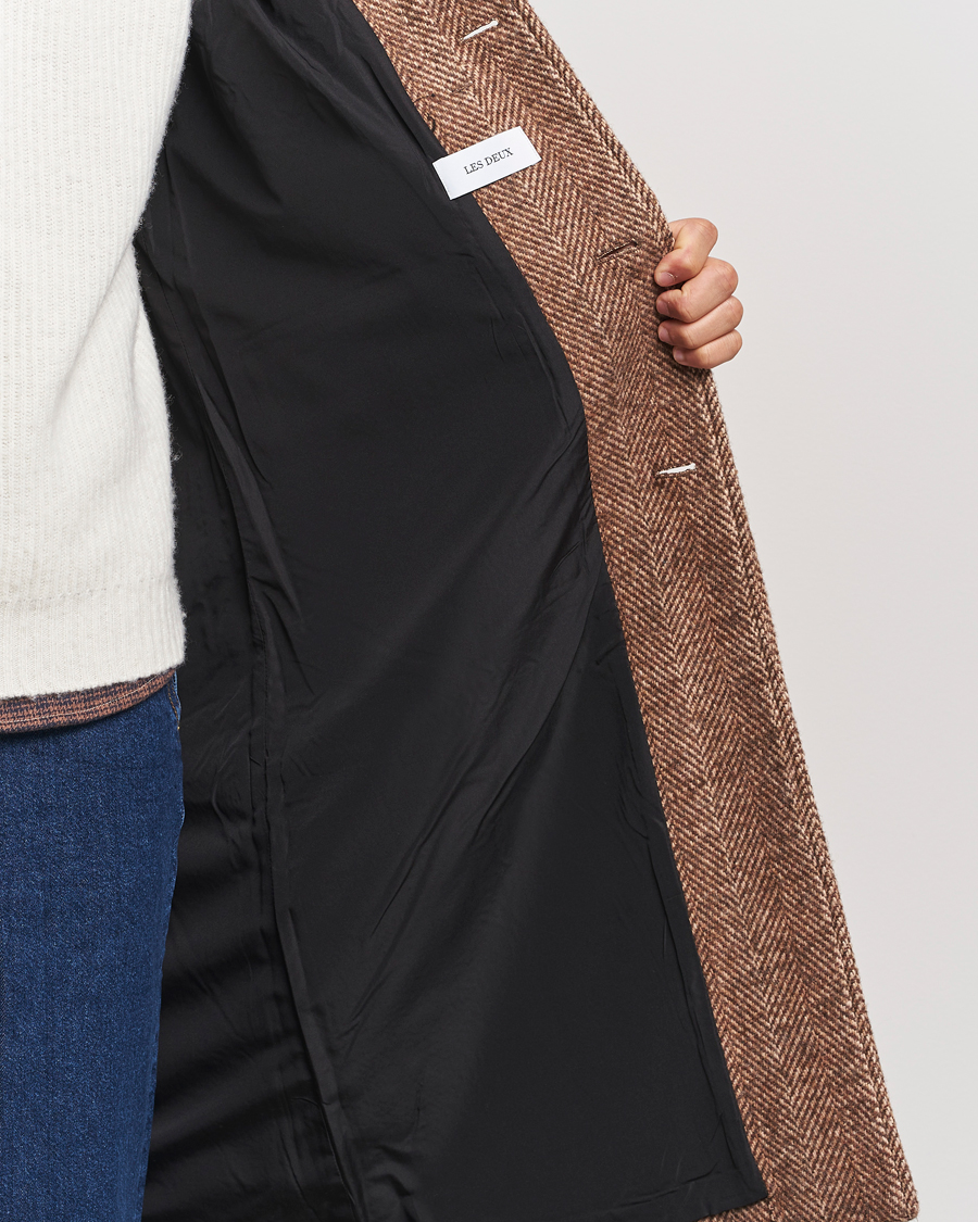 Herren | Jacken | LES DEUX | Maximilian Herringbone Coat Coffe Brown