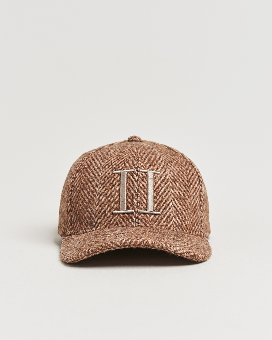 Herren | Les Deux Herringbone Baseball Cap Coffee Brown | LES DEUX | Herringbone Baseball Cap Coffee Brown
