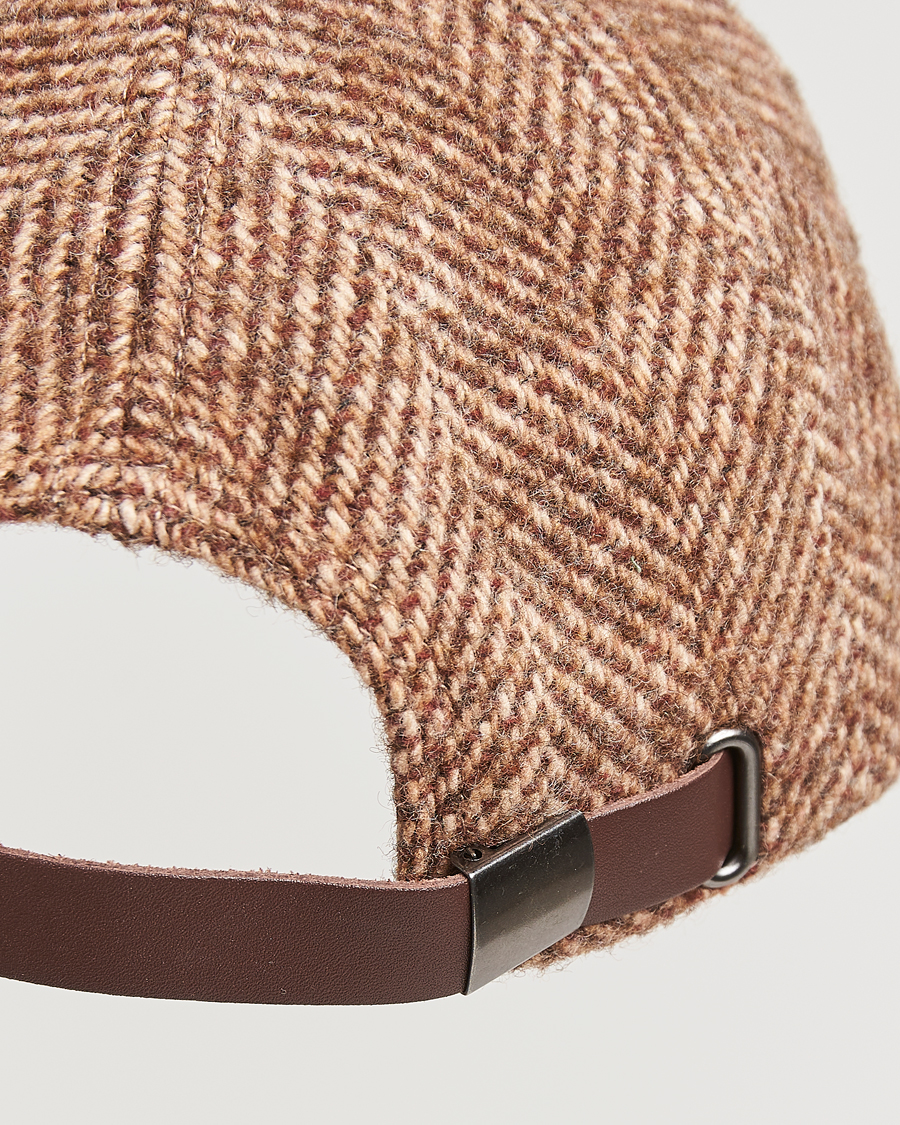 Herren | Les Deux Herringbone Baseball Cap Coffee Brown | LES DEUX | Herringbone Baseball Cap Coffee Brown