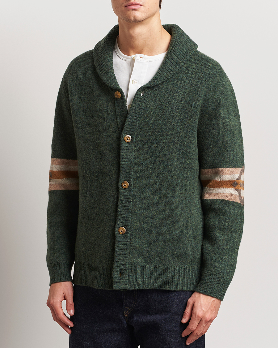 Herren | Pullover | Pendleton | Nehalem Lambswool Cardigan Forest Green