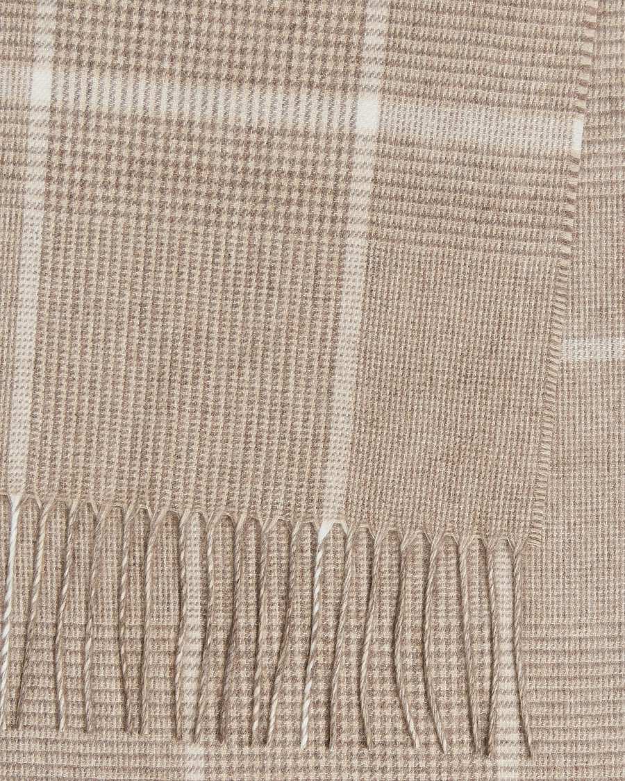 Herren | Piacenza Cashmere Cashmere/Silk Overcheck Scarf Beige | Piacenza Cashmere | Cashmere/Silk Overcheck Scarf Beige