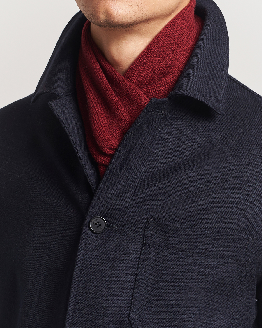 Herren | Piacenza Cashmere Short Loop Cashmere Scarf Burgundy | Piacenza Cashmere | Short Loop Cashmere Scarf Burgundy
