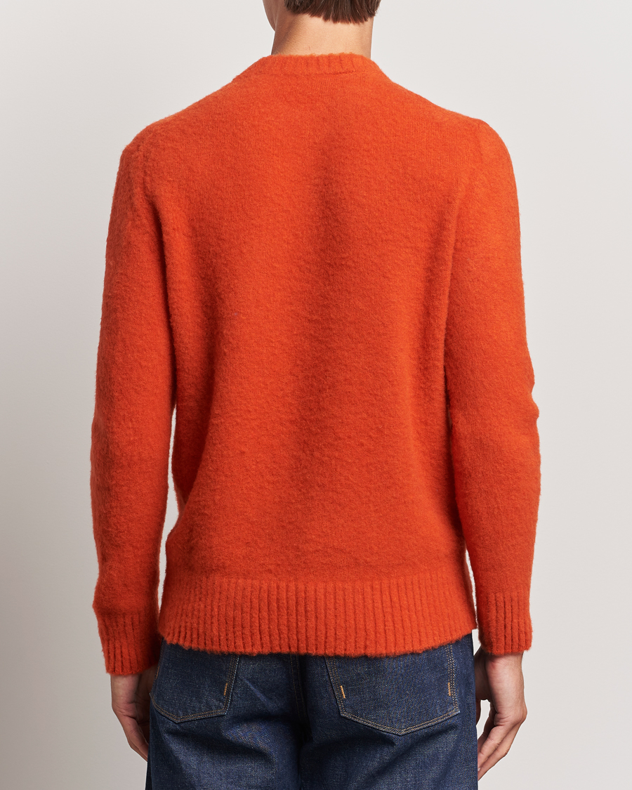 Herren | Pullover | Piacenza Cashmere | Brushed Wool Crew Neck Orange