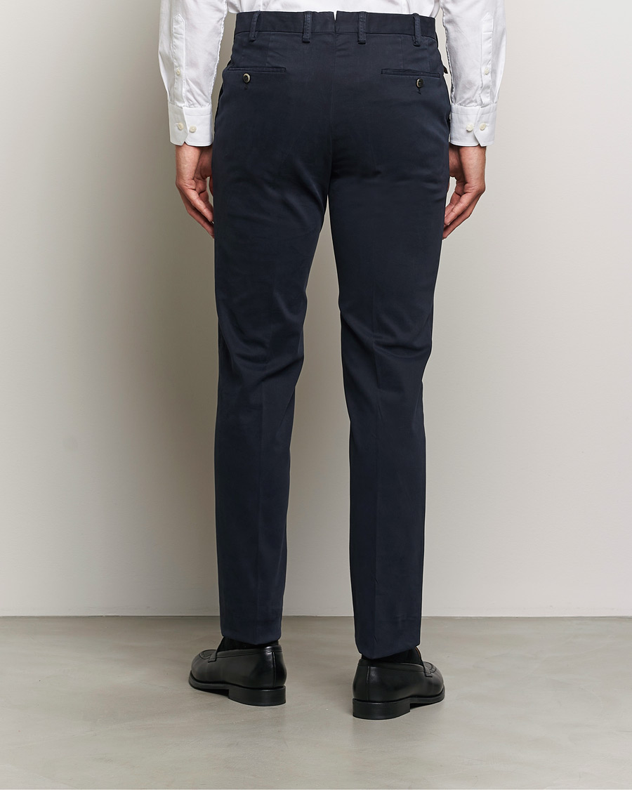 Herren | Hosen | PT01 | Slim Fit Pleated Cotton Trousers Navy