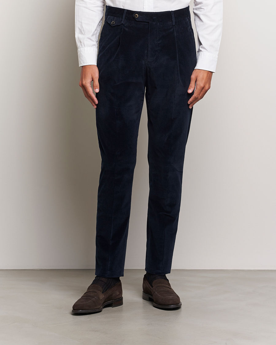 Herren | Hosen | PT01 | Slim Fit Corduroy Trousers Navy