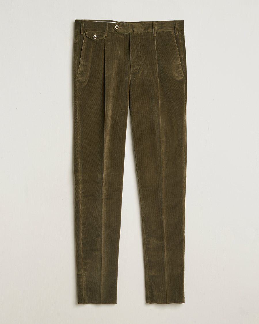 Herren | Hosen | PT01 | Slim Fit Corduroy Trousers Dark Green