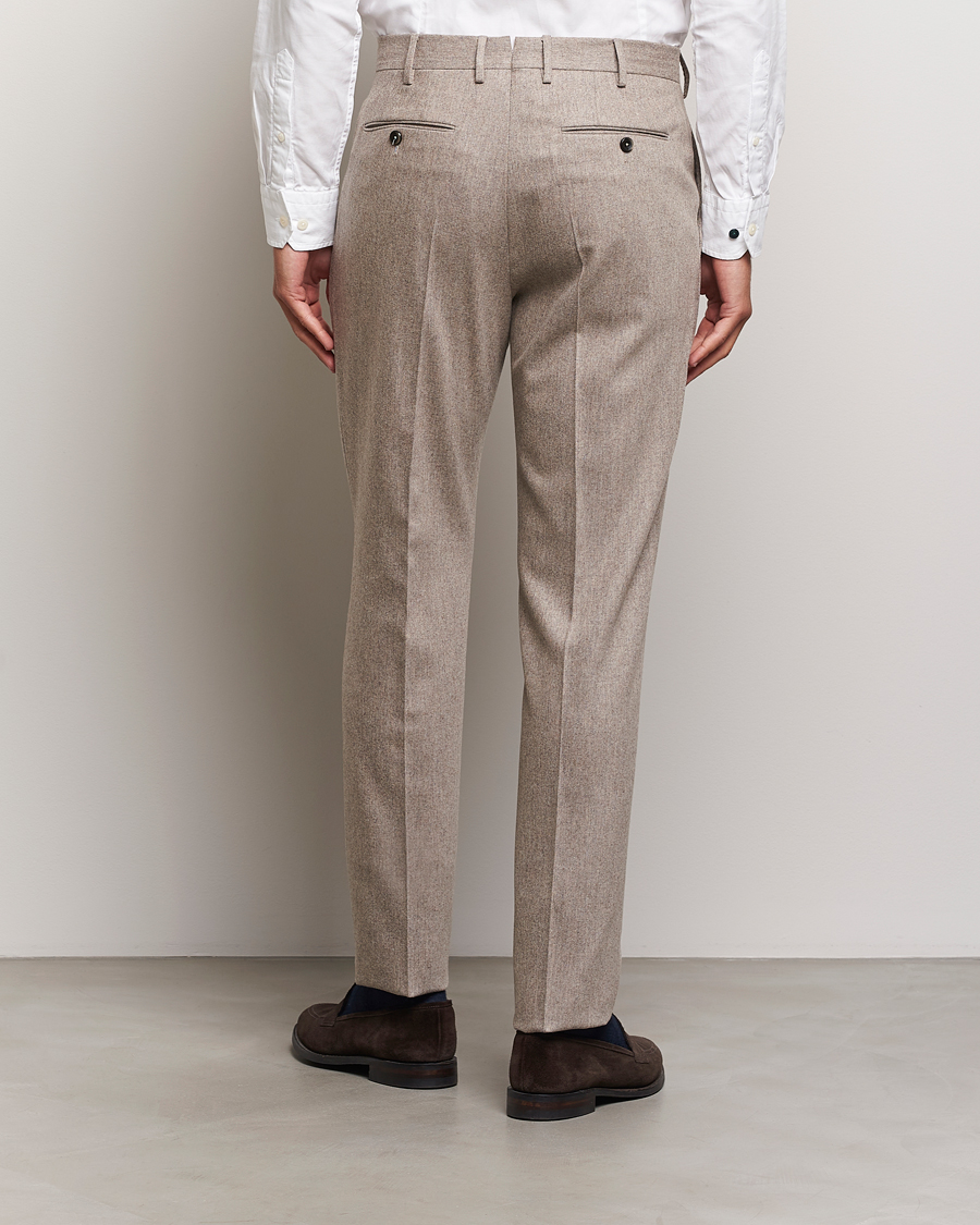 Herren | Hosen | PT01 | Slim Fit Pleated Wool/Cashmere Trousers Beige