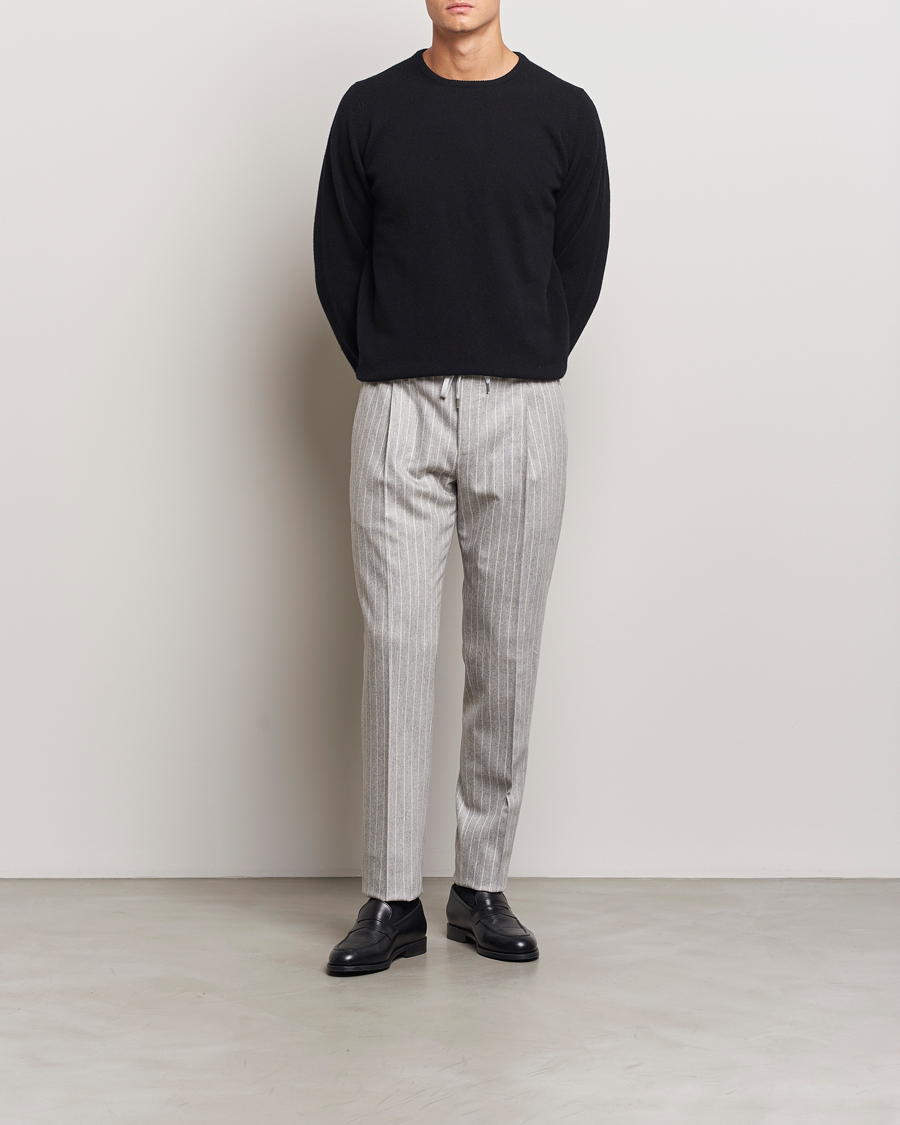 Herren | Hosen | PT01 | Slim Fit Wool/Cashmere Drawstring Trousers Light Grey