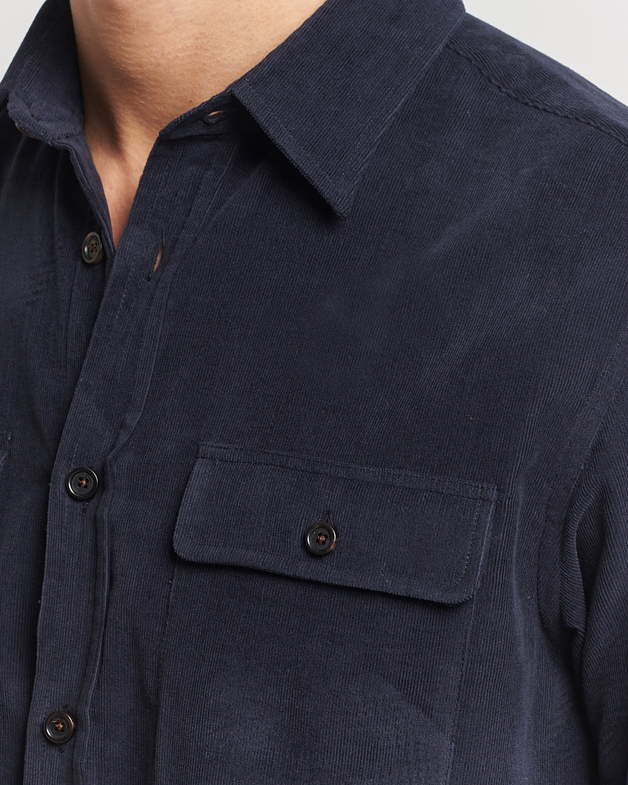 Herren | Hemden | Ralph Lauren Purple Label | Cotton/Cashmere Corduroy Overshirt Navy