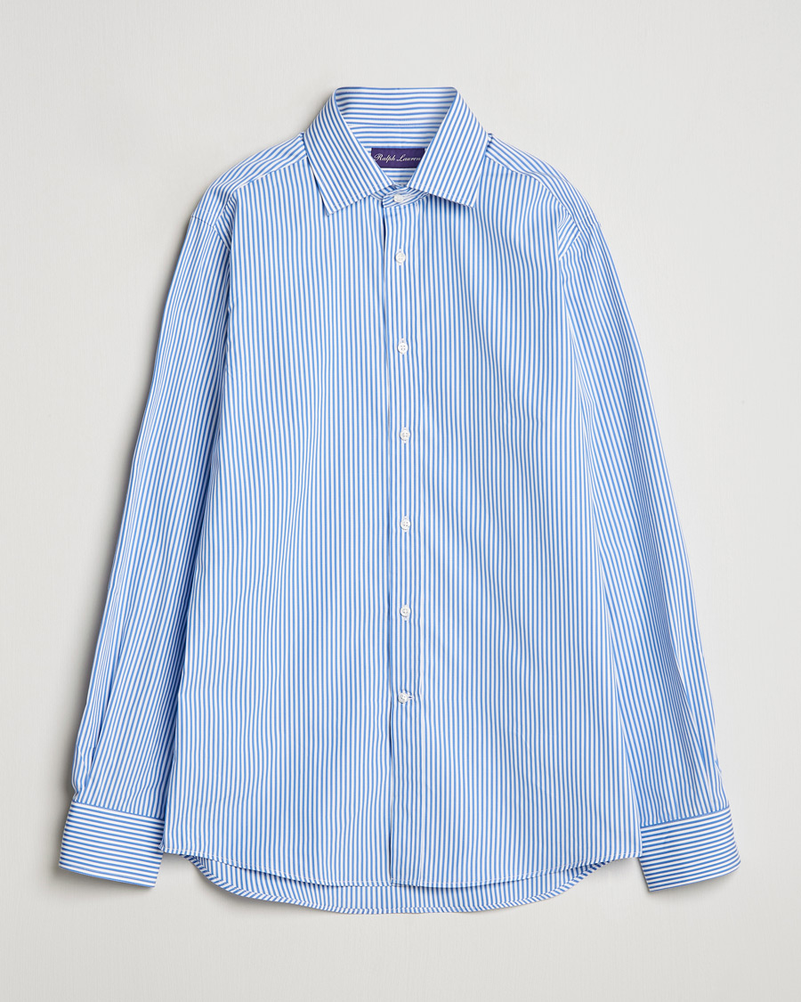 Herren | Hemden | Ralph Lauren Purple Label | Pop Stripe Cotton Shirt Light Blue