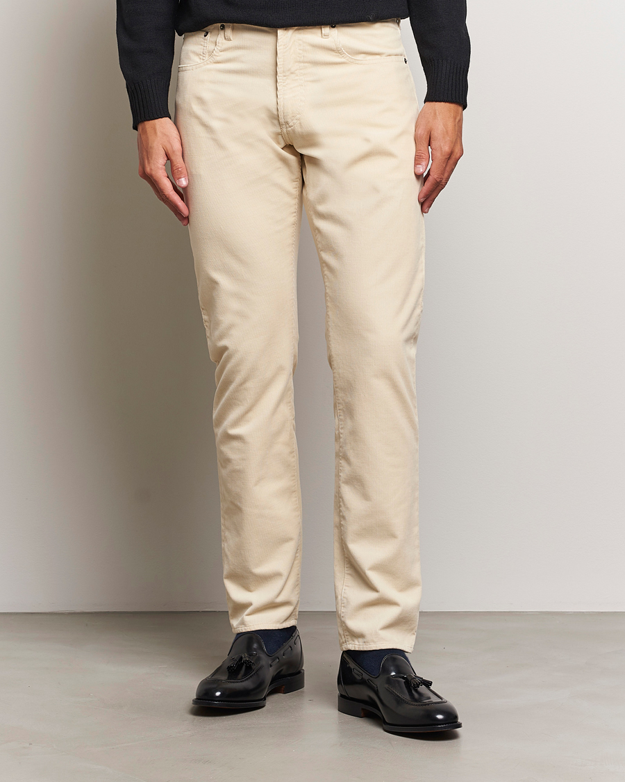 Herren | Hosen | Ralph Lauren Purple Label | Slim Fit 5-Pocket Corduroy Pants Cream