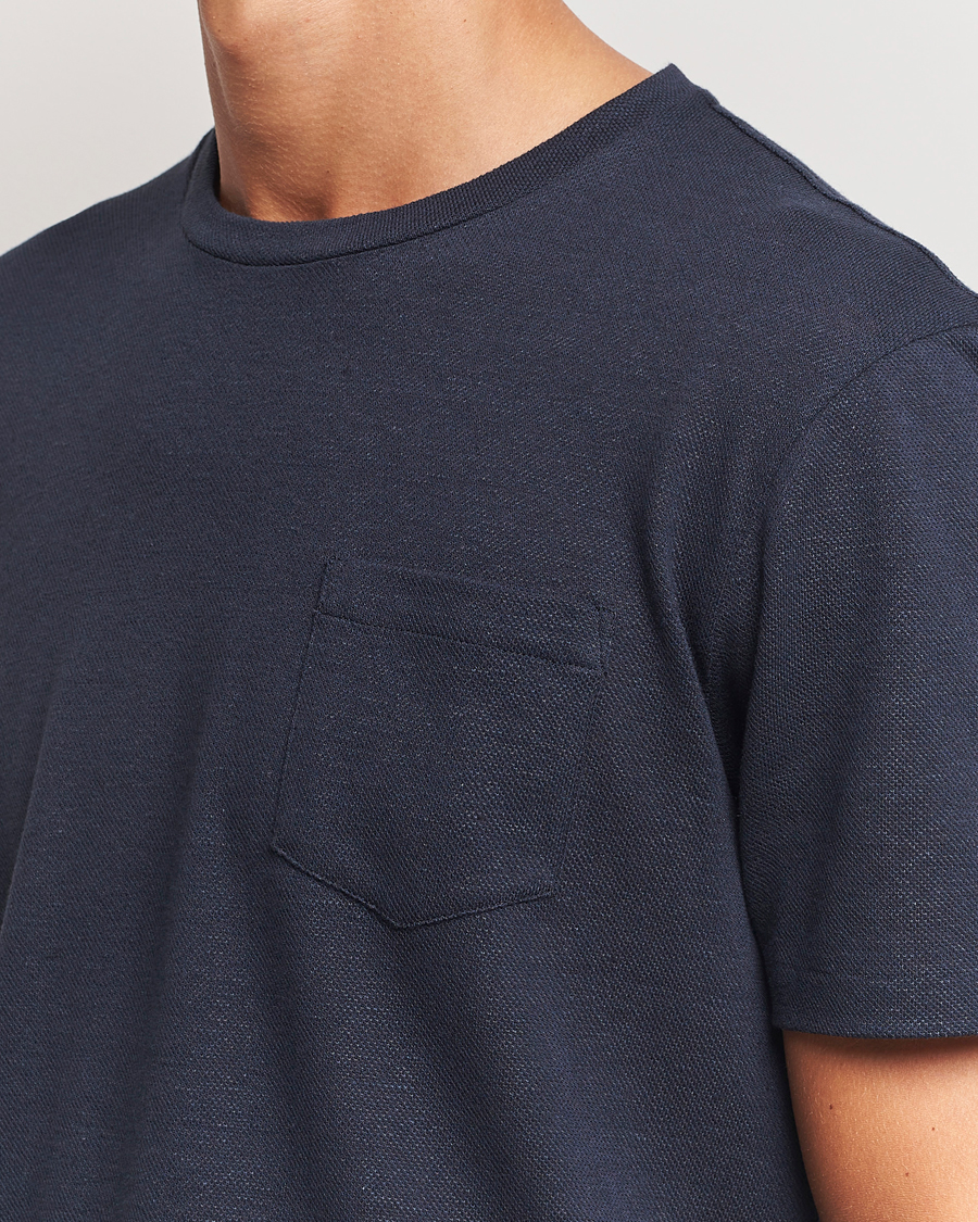 Herren | T-Shirts | Ralph Lauren Purple Label | Knitted Pocket T-Shirt Navy