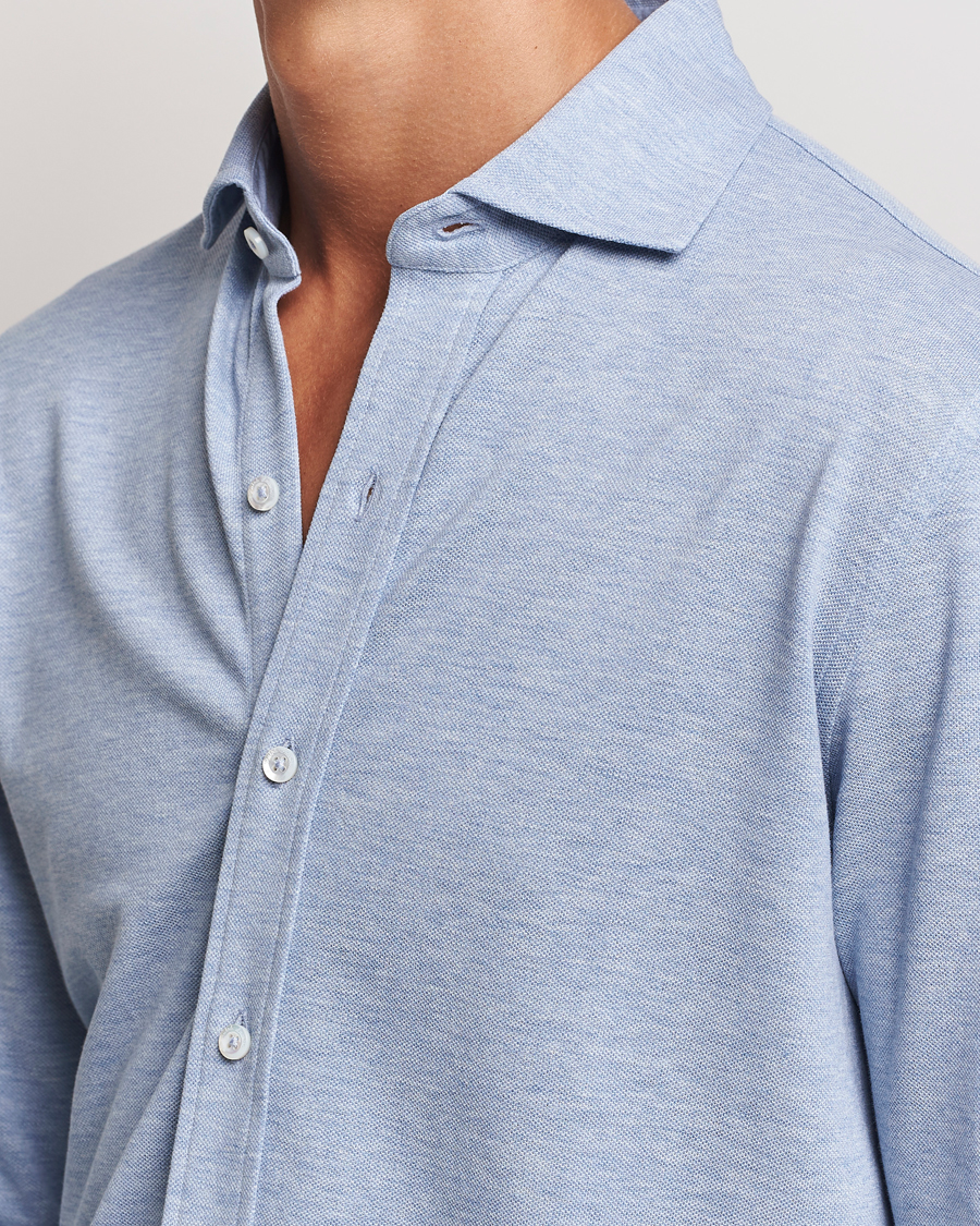 Herren | Hemden | Ralph Lauren Purple Label | Cotton Piquet Shirt Light Blue