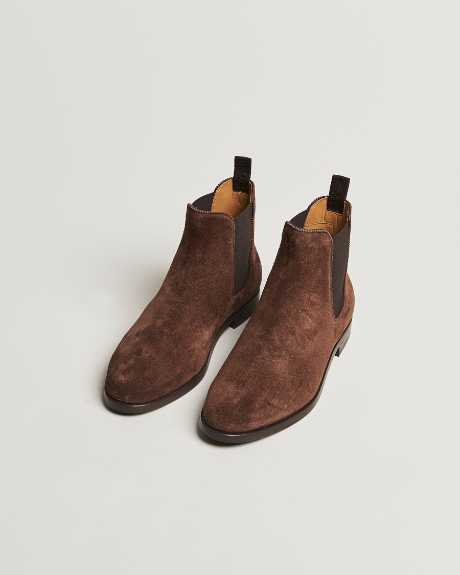 Herren | Ralph Lauren Purple Label Chelsea Boots Dark Brown Suede | Ralph Lauren Purple Label | Chelsea Boots Dark Brown Suede