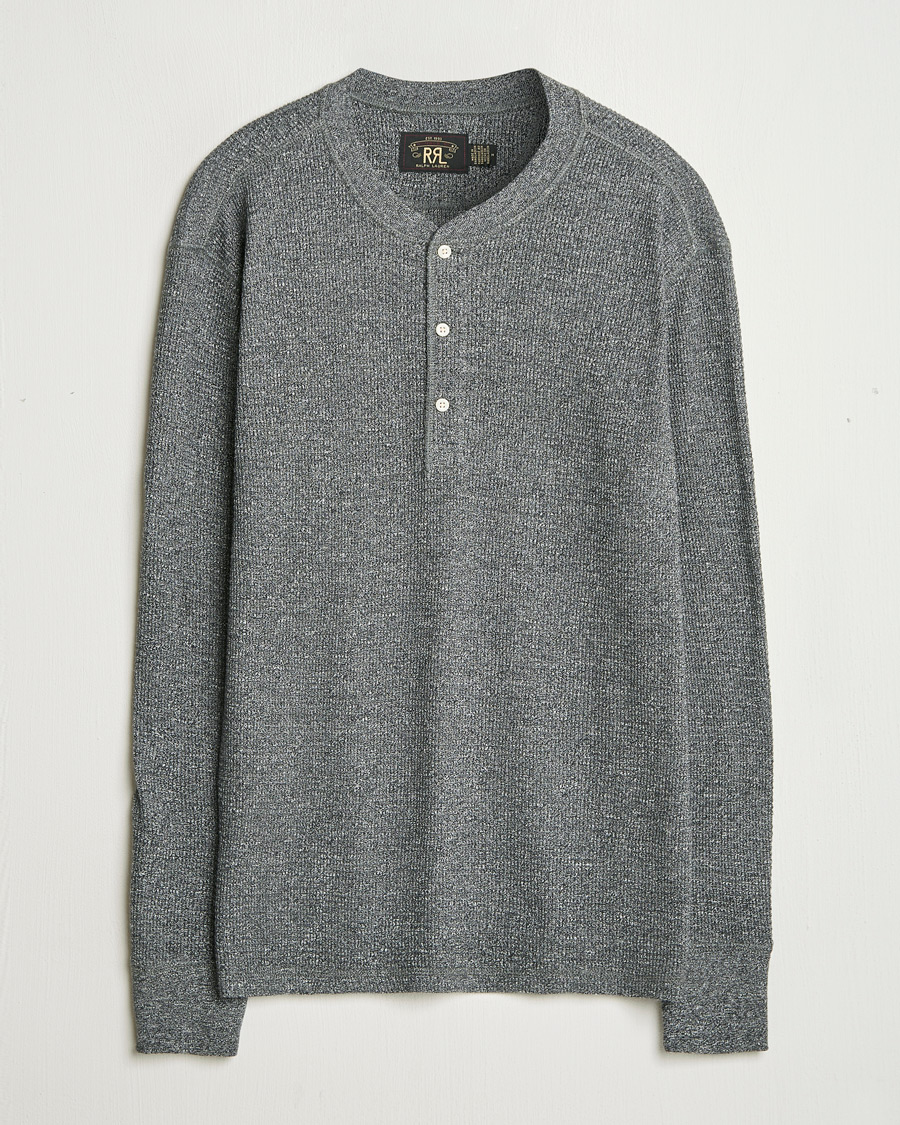 Herren | Pullover | RRL | Long Sleeve Henley Charcoal Heather