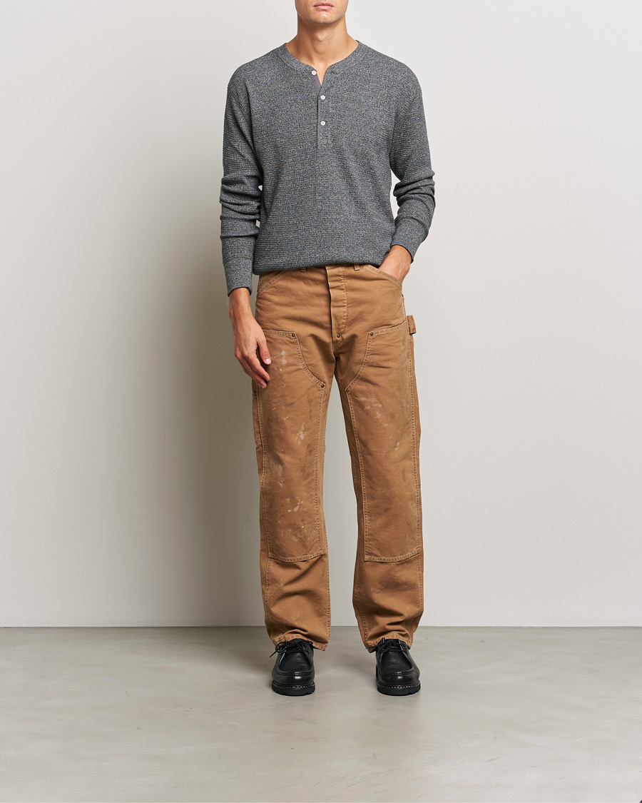 Herren | Pullover | RRL | Long Sleeve Henley Charcoal Heather