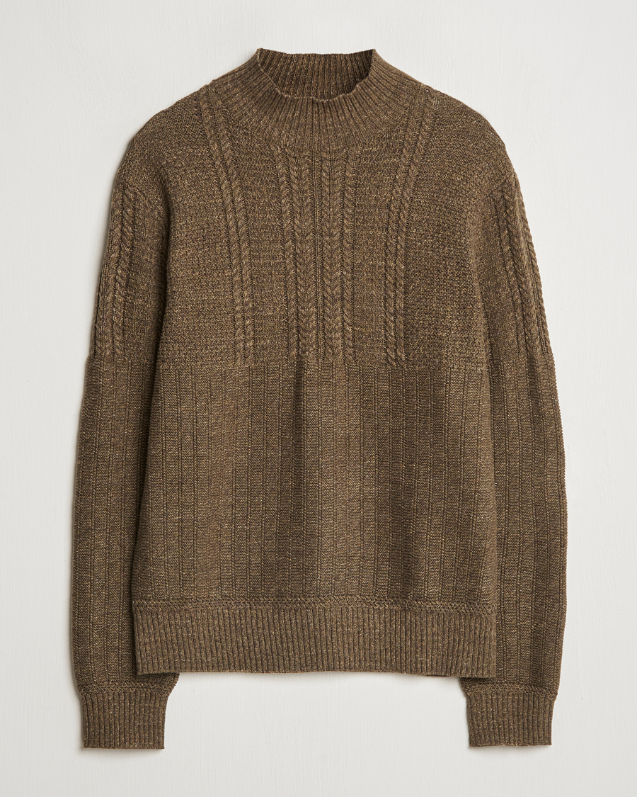 Herren | Pullover | RRL | Mock Neck Pullover Olive Heather