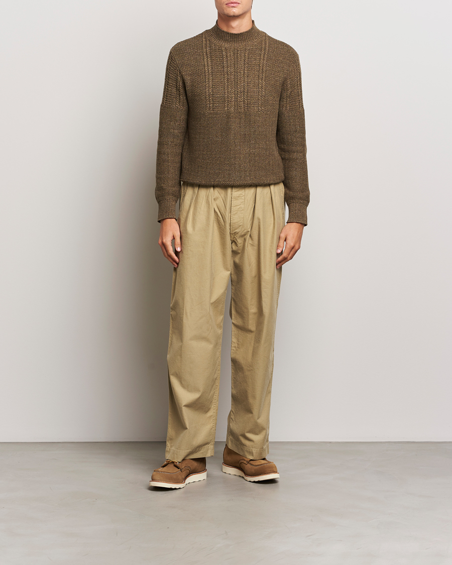 Herren | Pullover | RRL | Mock Neck Pullover Olive Heather