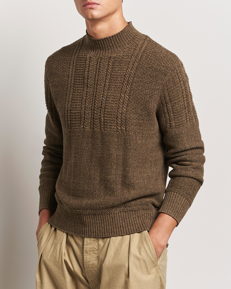 Herren | Pullover | RRL | Mock Neck Pullover Olive Heather