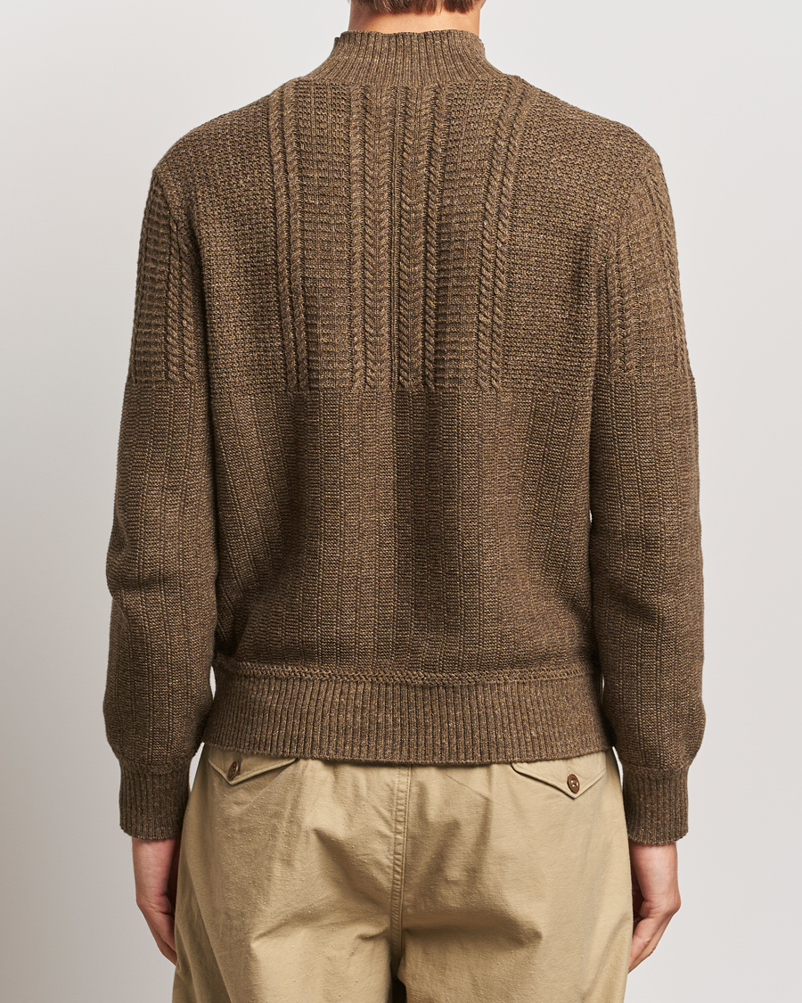 Herren | Pullover | RRL | Mock Neck Pullover Olive Heather