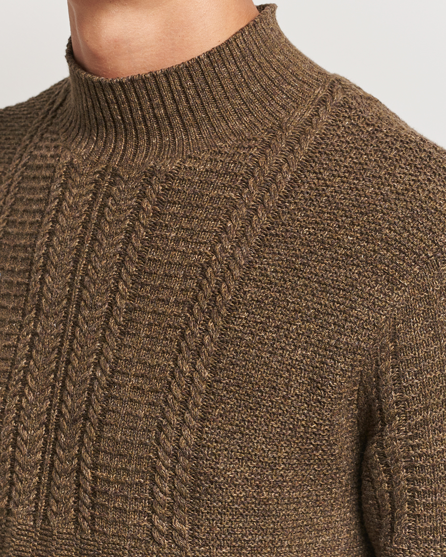 Herren | Pullover | RRL | Mock Neck Pullover Olive Heather