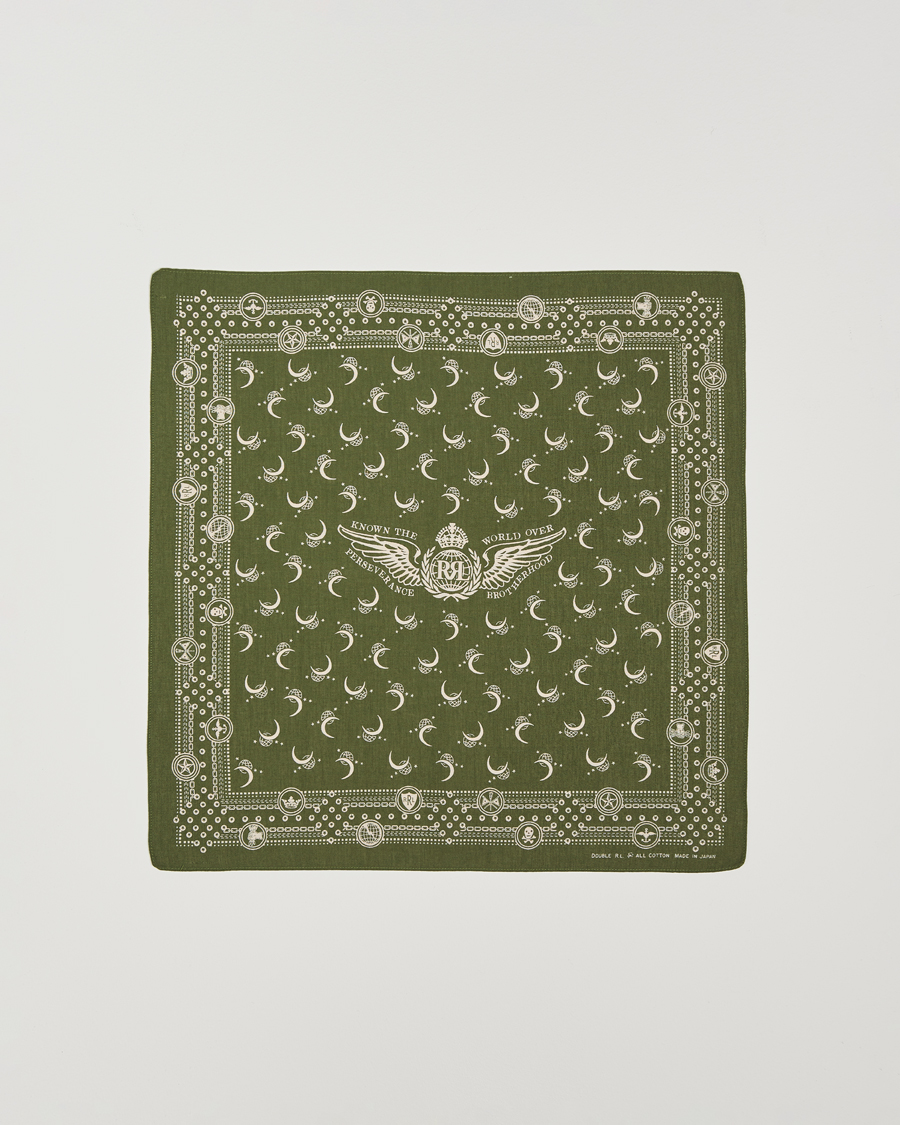 Herren | RRL Flight Bandana Olive/Cream | RRL | Flight Bandana Olive/Cream