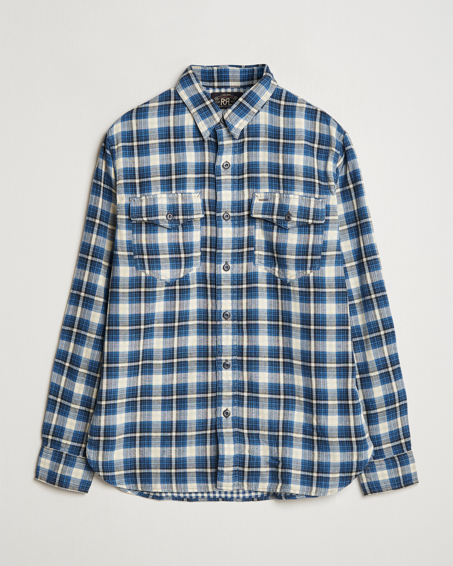 Herren | Hemden | RRL | Herc Flannel Shirt Blue Check